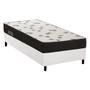 Imagem de Cama Box Solteiro: Colchão Espuma Ortobom D45 Light Ortopilow + Base CRC Courano White(88x188)