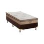 Imagem de Cama Box Solteiro: Colchão Molas Ensacadas Ortobom SuperPocket Celebrita + Base CRC Suede Brown(88x188)