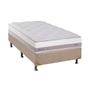 Imagem de Cama Box Solteiro: Colchão Molas Herval Maxspring Tower + Base CRC Suede Bege(88x188)