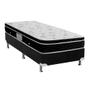 Imagem de Cama Box Solteiro: Colchão Molas Ortobom Nanolastic Physical Spring + Base CRC Suede Black(88x188)