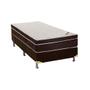 Imagem de Cama Box Solteiro: Colchão Ortopédico Ortobom Exclusive OrtoPillow + Base CRC Camurça Brown(88x188)