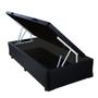 Imagem de Cama Box Solteiro com Baú Sonnoforte material sintético Preto com Pistão - 088x188