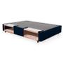 Imagem de Cama Box Solteiro com Guarda Objetos Azul com Colchão Guldi Dream Mola Ensacada (30x88x188) Cinza e Branco