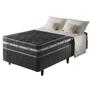 Imagem de Cama Box Solteiro King Preto + Colchão Ortopédico Espuma D45 Extra Firme Brooklyn 96x203x62cm