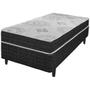 Imagem de Cama Box Solteiro King Preto + Colchão San Francisco Ortopédico Espuma D33 96x203x54cm