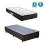 Imagem de Cama box solteiro marrom + colchão mola ensacada