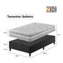 Imagem de Cama Box Solteiro Preto Colchão Molas Ensacadas Zidi Alabama 88x188x61cm