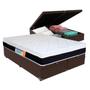 Imagem de Cama Box Veneza Casal Bip. Marrom Suede Umaflex 62x138x188