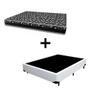 Imagem de Cama Box Viúva 128 - Tecido Sintético Branco Com Colchão Belize Bello Box - D33 Preto 57x128x188