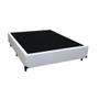 Imagem de Cama Box Viúva 128 Tecido Sintético Branco com Colchão Lisboa Espuma D28 Preto