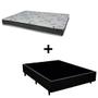 Imagem de Cama Box Viúva 128 Tecido Sintético Preto Com Colchão Miller Bello Box - 100% Espuma - D33 Cinza 54x128x188