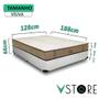 Imagem de Cama Box Viúva + Colchão Madrid D33 Molas Ensacadas 128x188x66cm Várias Cores - Vstore