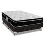 Imagem de Cama Box Viúva: Colchão Molas Bonnel Ortobom Nanolastic Physical Spring + Base CRC Suede Black(128x188)