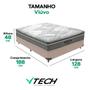 Imagem de Cama Box Viúvo Bege e Colchão Ibiza Molas V-Tech 128x188x22