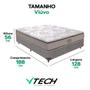 Imagem de Cama Box Viúvo Cinza e Colchão Four Season Molas V-Tech