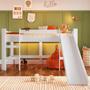 Imagem de Cama Cabana Infantil Montessoriana Com Escorregador Branco Baive Shop