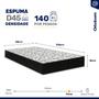 Imagem de Cama + Cabeceira Genebra Bouclé com Colchão de Espuma D45 Ortobom Airtech 150 D45 Solteiro 88cm