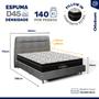 Imagem de Cama + Cabeceira Genebra Bouclé com Colchão de Espuma D45 Ortobom Airtech Ortopillow 150 Casal 138cm