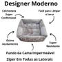 Imagem de Cama Caminha Cão Cães Gato Grande 70cm x 70cm Cachorro Cama Pet Acolchoada Avelã