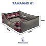 Imagem de  Cama Caminha Pet Premium Sustentavel Dupla Face Scot 56x46cm Casinha Cachorro Gato Pickorruchos - Pequena