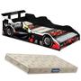 Imagem de Cama Carro Infantil Formula 1 Preto com Colchão juvenil 100% MDF Quarto