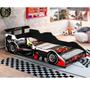 Imagem de Cama Carro Infantil Formula 1 Preto com Colchão juvenil 100% MDF Quarto