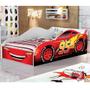 Imagem de Cama Carro Infantil McQueen Vermelho C/ Colchão juvenil 100% MDF Quarto