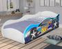 Imagem de Cama carro infantil mdf com proteção lateral azul