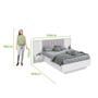 Imagem de Cama Casal 140cm com USB, USB-C e 2 Mesa de Cabeceiras Solaris - Lopas