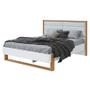 Imagem de Cama Casal Ambiente Freetown 160 Branco Amêndoa Clean com Led - Lopas