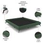 Imagem de Cama Casal Base Box 138x188cm Pés de Ferro Cold P02 Veludo Verde - Mpozenato