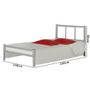 Imagem de Cama Casal De Ferro Tubular Resistente Laís Cinza Primoart Com Colchão Casal Hellen Pro Confort