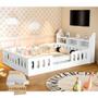 Cama Casal Design Montessoriana Helo com Nicho e Colchão Branca - Divaloto Móveis - CLASSE A Imagem de Cama Casal Design Montessoriana Helo com Nicho e Colchão Branca - Divaloto Móveis