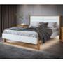 Imagem de Cama Casal Freetown 160 Amêndoa Clean Branco com Led - Lopas