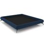 Imagem de Cama Casal King Base Box Pés de Ferro Estilo Industrial 210cm Otto P05 Veludo Azul Marinho - Lyam Decor