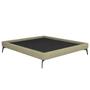 Imagem de Cama Casal King Com Cabeceira 199cm Pés Metálicos Elisa S05 Veludo Bege