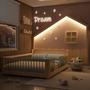 Imagem de Cama Casal Montessoriana Wave com Palito e Moldura com Led Dream Decor Casatema