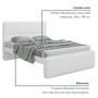 Imagem de Cama Casal Queen 160cm Loop Branco/Tecido material sintético