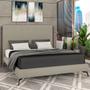 Imagem de Cama Casal Queen Base Box Pés de Ferro Estilo Industrial 176cm Otto P05 Linho Bege - Lyam Decor