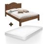 Imagem de Cama Casal Resistente MDF Siena Mocaccino Carmolar Com Colchão Casal Hellen Pro Confort