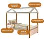 Imagem de Cama Casinha Com LED Solteiro 95 x 200 cm Branco Marrom Elô Shop JM