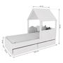 Imagem de Cama Casinha com Telhado Mdf e 02 Gavetas Branco Mobilistore