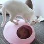 Imagem de Cama Casinha Toca Grande Caminha Casa Para Gatos Pets Com Almofada Super Suspensa Macia Modelo Rede Redinha Redonda Brinquedo