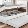 Imagem de Cama Com Baú Solteiro Com Auxiliar E 2 Colchões Larissa Branco Framar