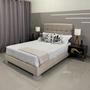 Imagem de Cama Com Cabeceira Almofadada Berlim Linho Bege RBL King 1,95 X 2,05