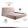 Imagem de Cama com Cabeceira Pagani King Base no Chão Bouclê Bege G92 - Gran Belo