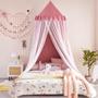 Imagem de Cama com Dossel Kertnic - Mosquiteiro Rosa para Quarto Infantil