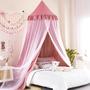 Imagem de Cama com Dossel Kertnic - Mosquiteiro Rosa para Quarto Infantil