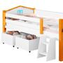 Imagem de Cama Com Escadinha Infantil Solteiro Branco Azul Elza Divaloto