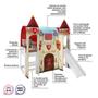 Imagem de Cama com Escorregador Joy com Dossel Barraca Forte e 2 Torres Pura Magia Branco/Vermelho